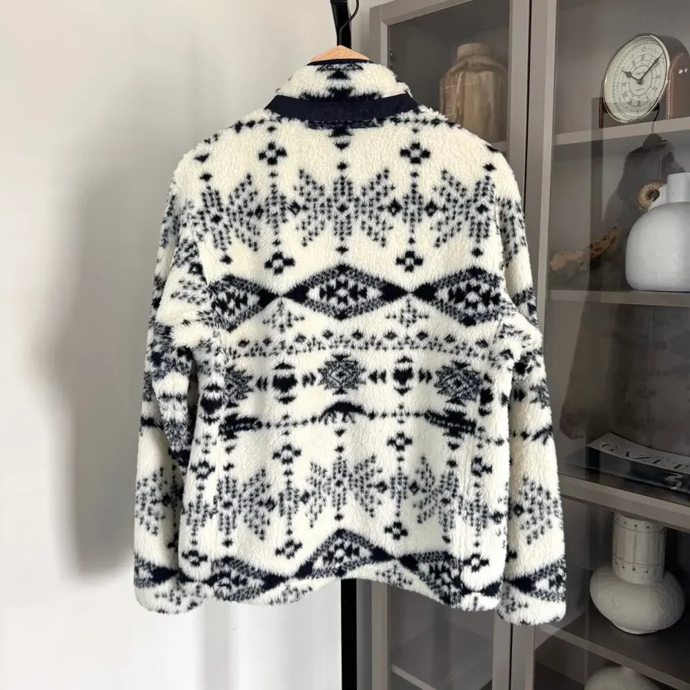 Greyson Grand Teton Sherpa Half Zip Jacket Small NEW Aztec Navy Fleece Pullover